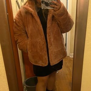 Oversized faux fur jacket